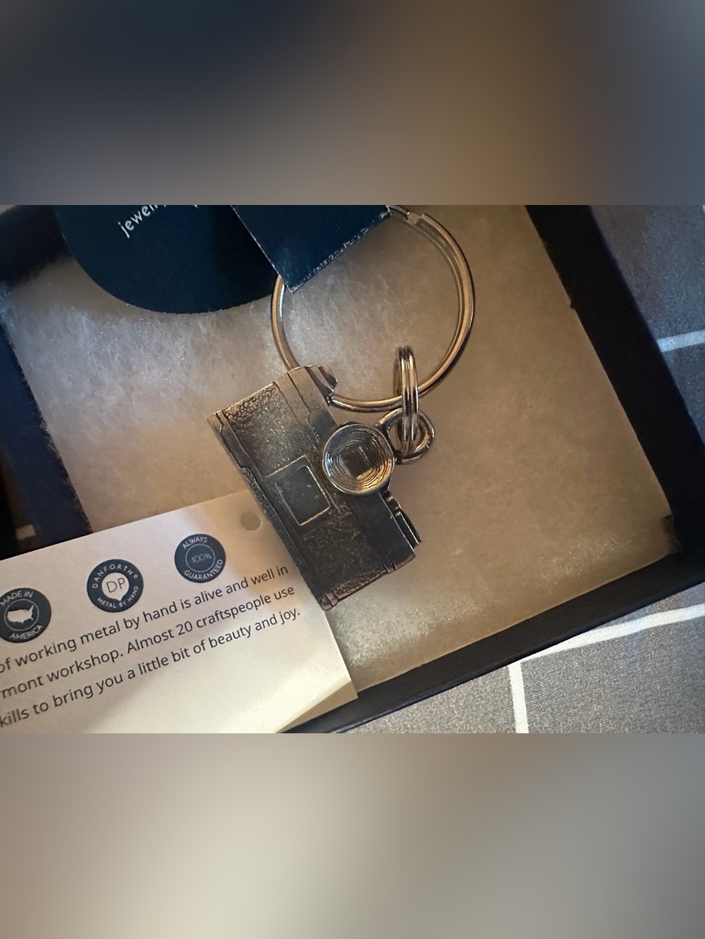 Danforth Silver Camera Keychain Charm - Miniature Camera Accessory - Picture 3 of 4